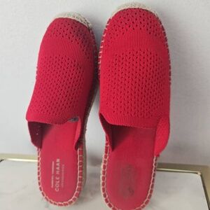 Cole Haan Red Knit Espadrille Slip-On Shoes Women’s Size 8.5